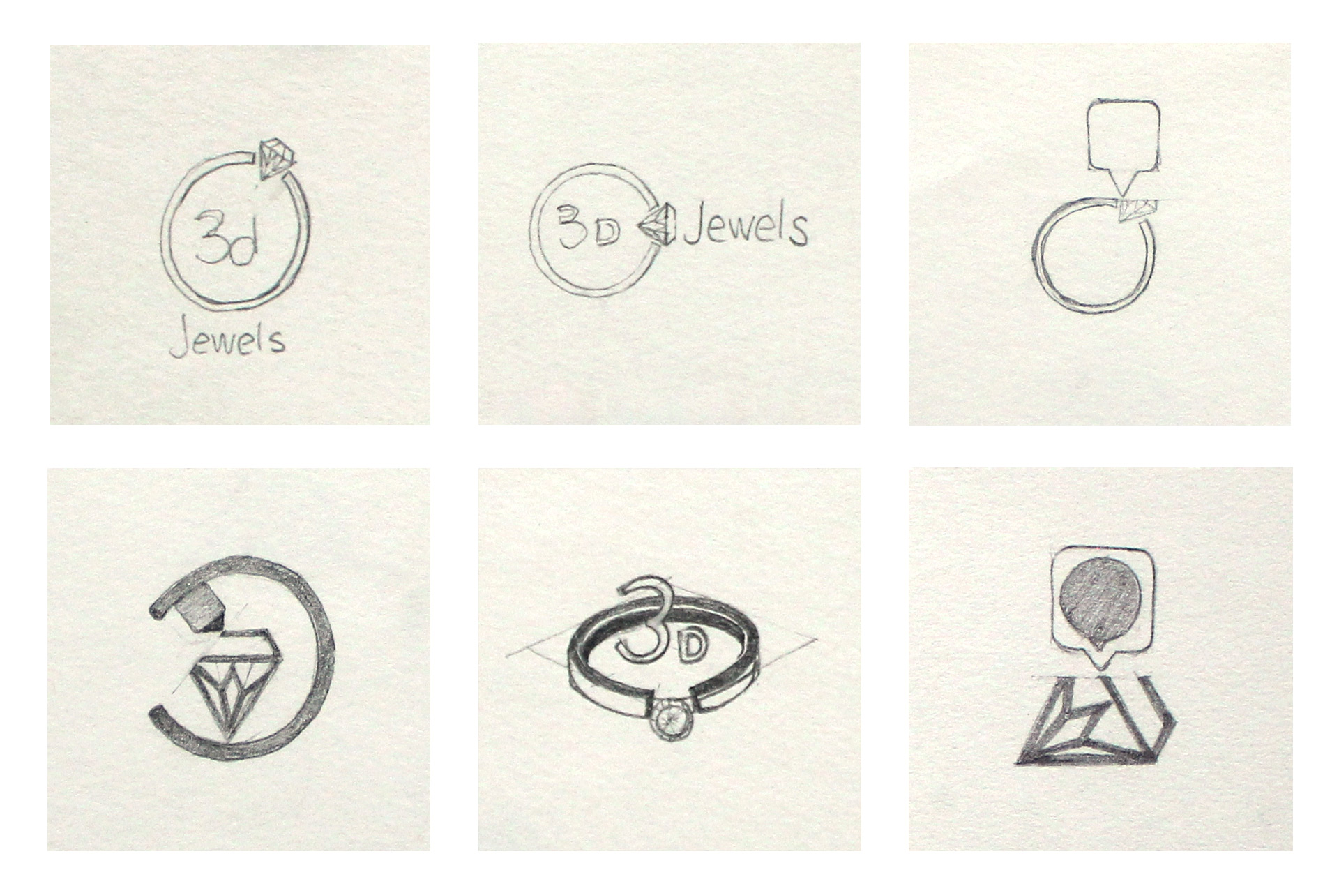3d Jewels Logo Sketches