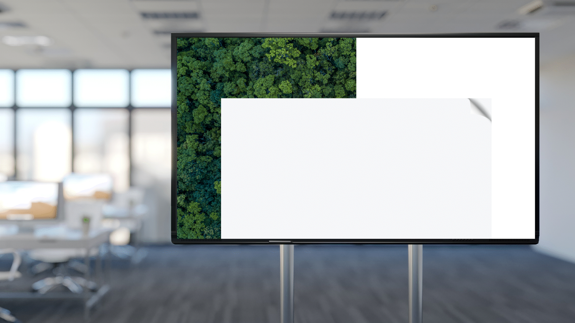 Conference room display animation on TV